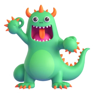The number 1 as a fantasy monster sticker