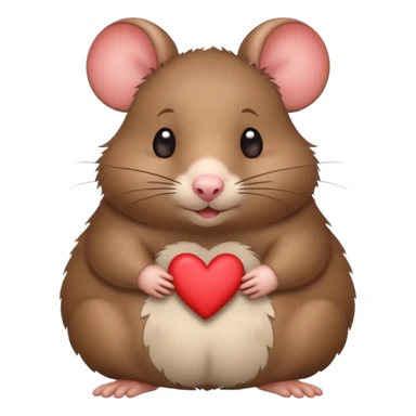 little fat rat with hearts sticker