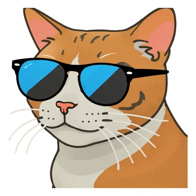 Cat with sunglasses sticker