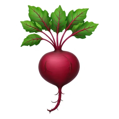 whole beet with a long green leaf stem sticker