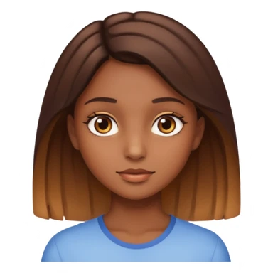 Une fille marron yeux marrons claire avec un beau placage sticker