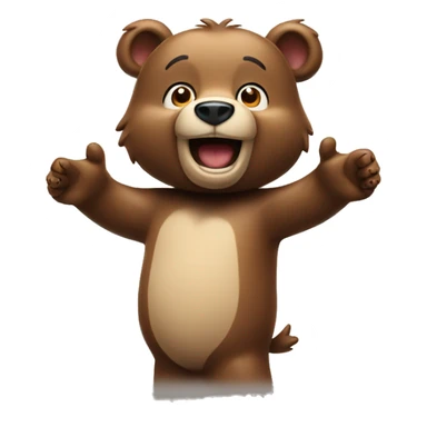 Happy bear with paws up  sticker