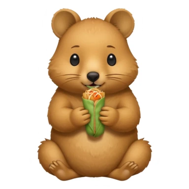 quokka eating spring roll sticker