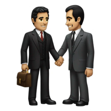 tony montana and the godfather shaking hands sticker