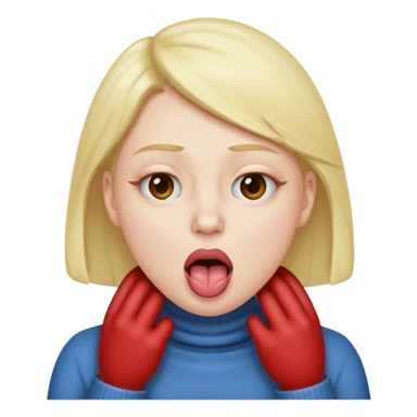 Hands on throat tongue out and eyes rolled back sticker