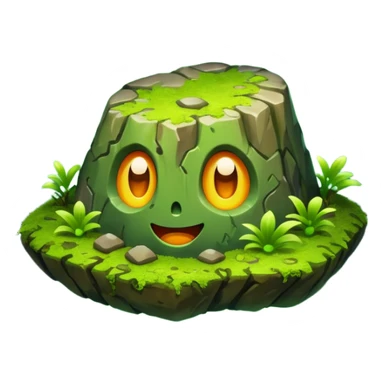 Floating mossy rock with glow sticker