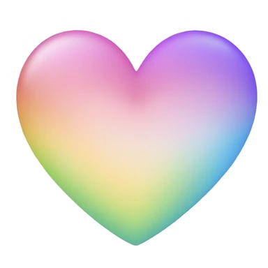 Heart with pastel rainbow ombré sticker