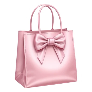 light pink shopping bag with bow emoji  sticker