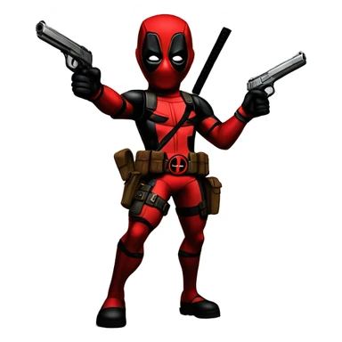 Deadpool shooting two pistols  sticker