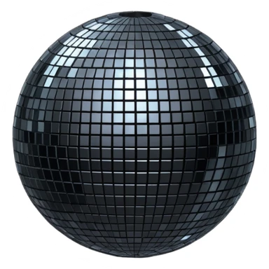 black sparkling disco ball sticker