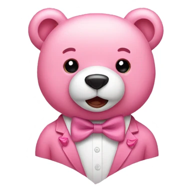 Pink bear with a bow tie  sticker