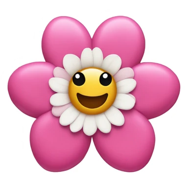 Pink flower with heart-shaped velcro sticker