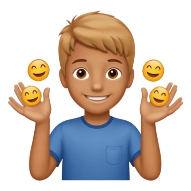 kid with tan hair and holding a six in his hand and a seven and the other hand sticker