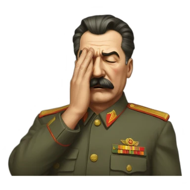Stalin with closed eyes facepalm sticker