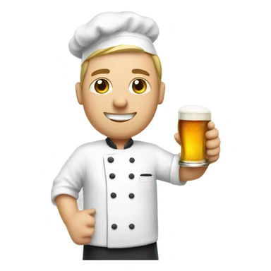 White chef holding a beer in right hand and a golf club in left hand sticker