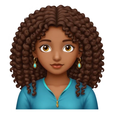 Teen Indian girl gorgeous curly brown hair sticker