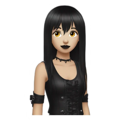 Goth with goth makeup and mullet side view  sticker