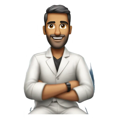 2 Middle East man sitting on top Boeing 747 sticker