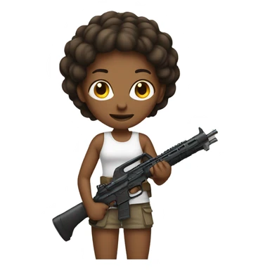 emoji woman holding weapon sticker