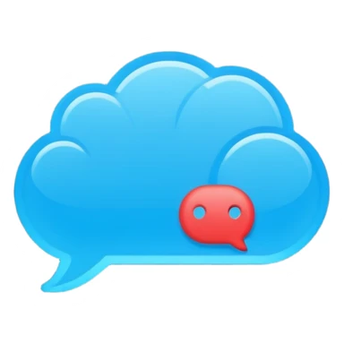 Minimalistic flat vector icon, iOS style, thin black contour on white background. Chat bubble with small AI brain symbol inside. Clean, no text, no shadows sticker