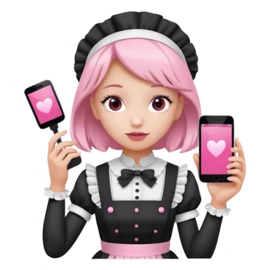mix light pink dark pink and white girly phone maid sticker