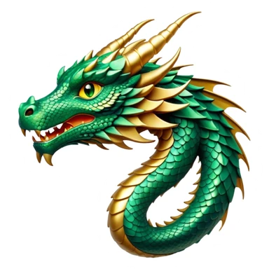 cinematic-noble-dragon-portrait-emoji,-poised-and-majestic,-with-a-sinuous,-elongated-body-covered-in-intricately-detailed,-shimmering-scales-in-hues-of-emerald-and-gold,-and-piercing,-fiery-eyes-that-reflect-ancient-wisdom; sticker