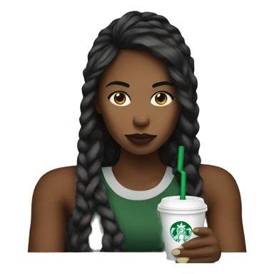 Baddie drinking Starbucks sticker