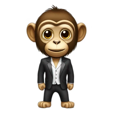 Monkey in a designer night suit sticker