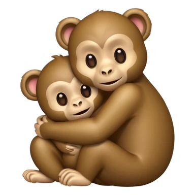 Make a emoji bear hug an emoji monkey 🐒 🧸 sticker