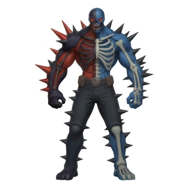 Handsome edgy spiky dark skeletal badass Duskull-Cubone-Xenomorph-Darkrai-Scizor-fusion, full body sticker