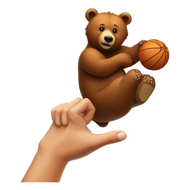 Brown Bear spinning basketball on his index finger  sticker