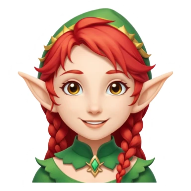 elf girl with red hair smiling sticker