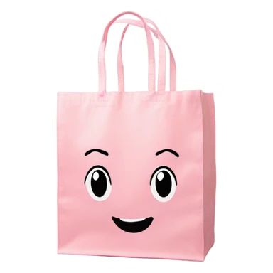 cute pink grocery bag no face sticker