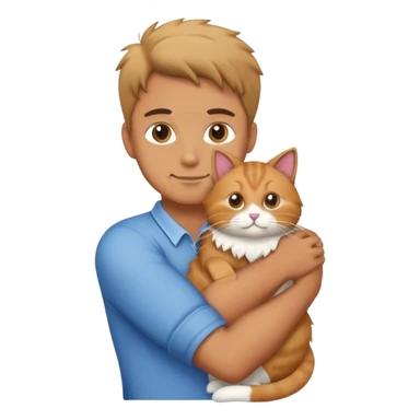 Man holding cat by its back sticker