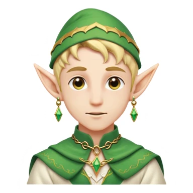 dnd male character with elf earring and cloth sticker