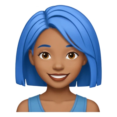 Black woman with blue hair sticker