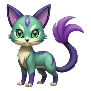 Meloetta-Purrloin-Sprigatito-Nargacuga-Pokémon-Fakémon-fusion-hybrid-creature sticker