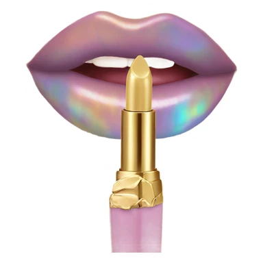 opal crystal lipstick gold tube 💄  sticker