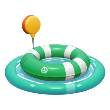 colorful pool green buoy sticker