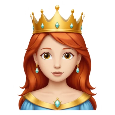 red  haired brown princess sticker