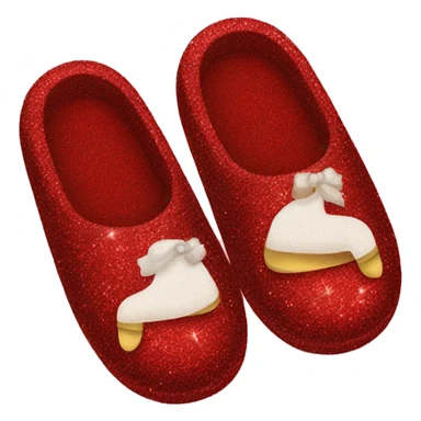 Red glittery slippers   sticker