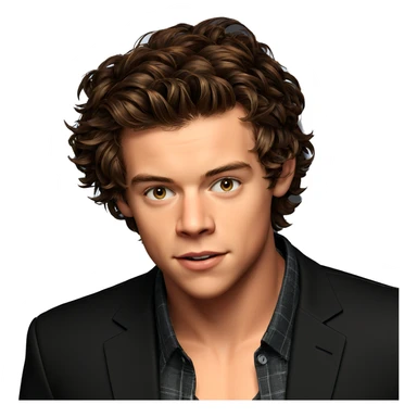 brown haired boy gazing forward sticker