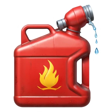 simple red gasoline canister plain pouring drops of diesel sticker