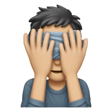 Hands covering eyes sticker