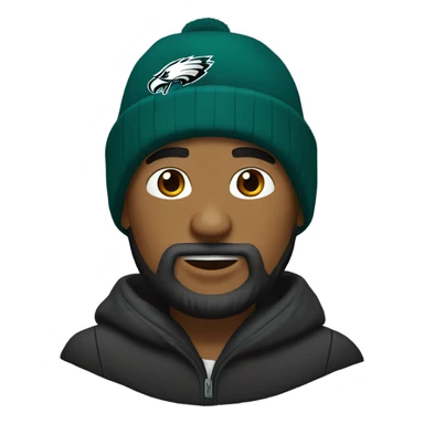 male with eagles beanie and beard sticker