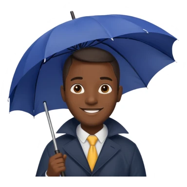 black man holding umbrella sticker