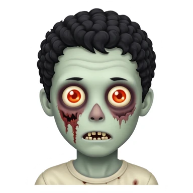 curly black hair zombie boy emoji sticker