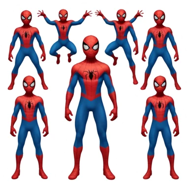 Spiderman full body doodle all reactions sticker