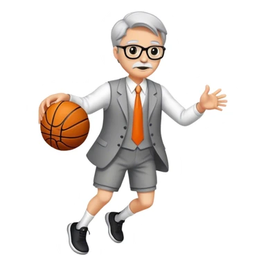 Dressed as a professor playing basketball sticker
