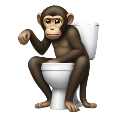 Monkey on the toilet sticker